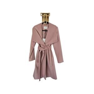 Cole Haan Blush Pink Wool Blend Wrap Coat Peacoat NWT Size 2